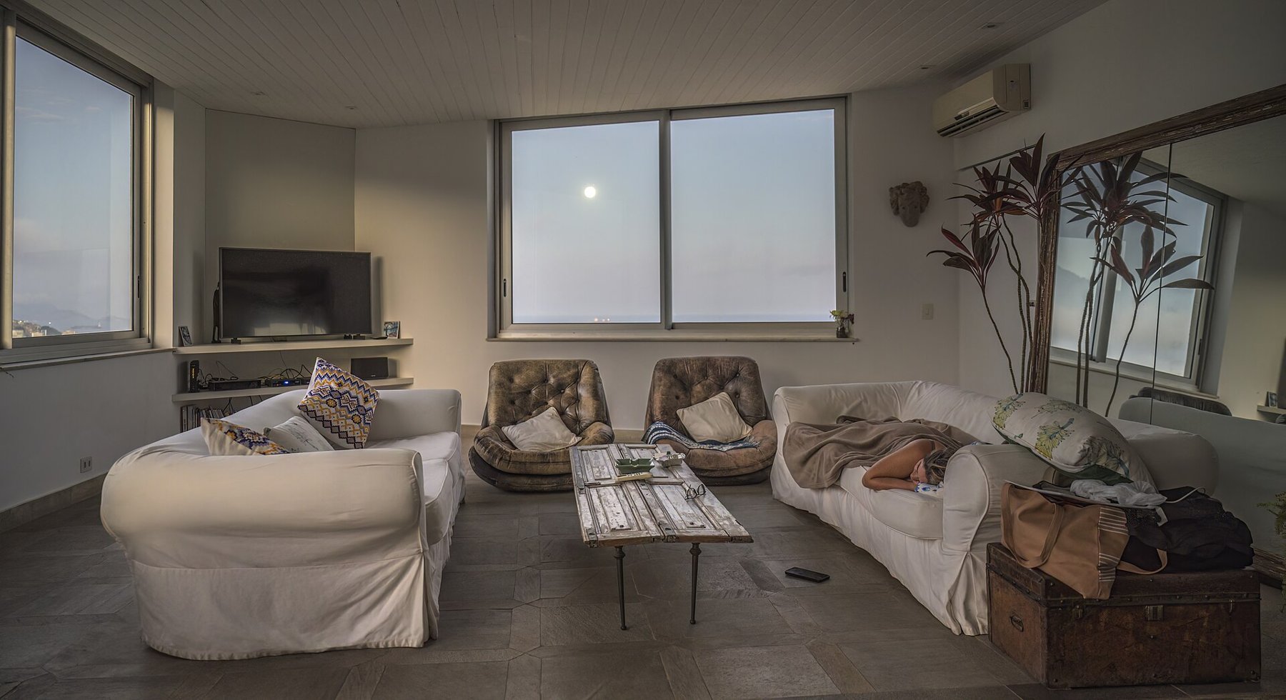 View into a furnished living room.
