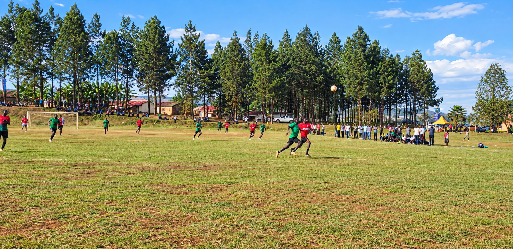 Football match at Kabale University in Uganda.