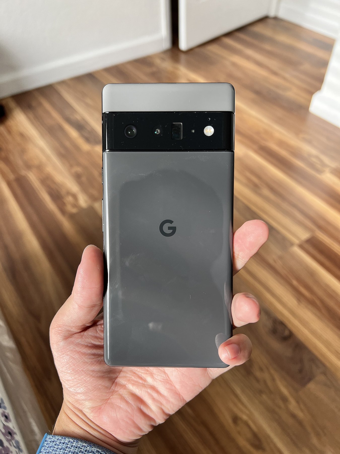 Rear camera array of a Google Pixel 6 Pro.